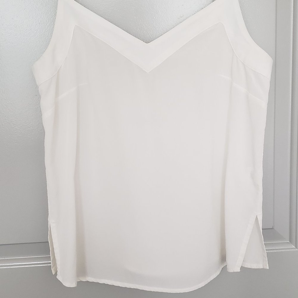 Cuyana White Silk Cami in Small